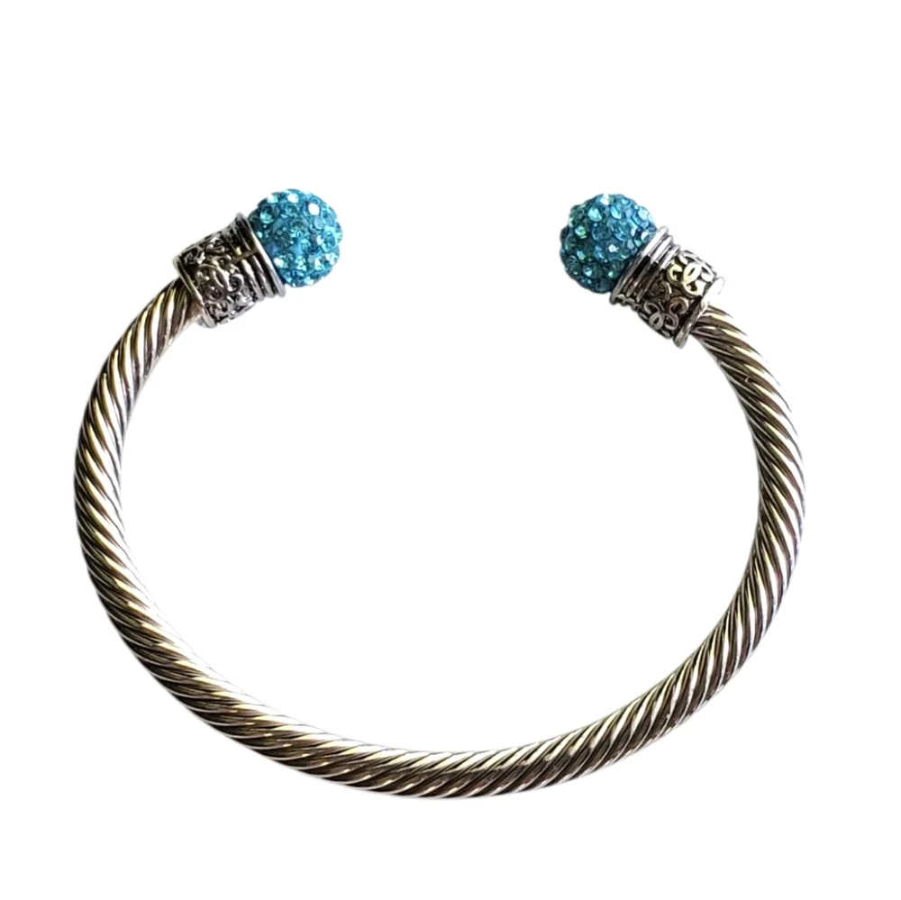 Cable Bracelet with Blue Accents - Picture 3 of 4